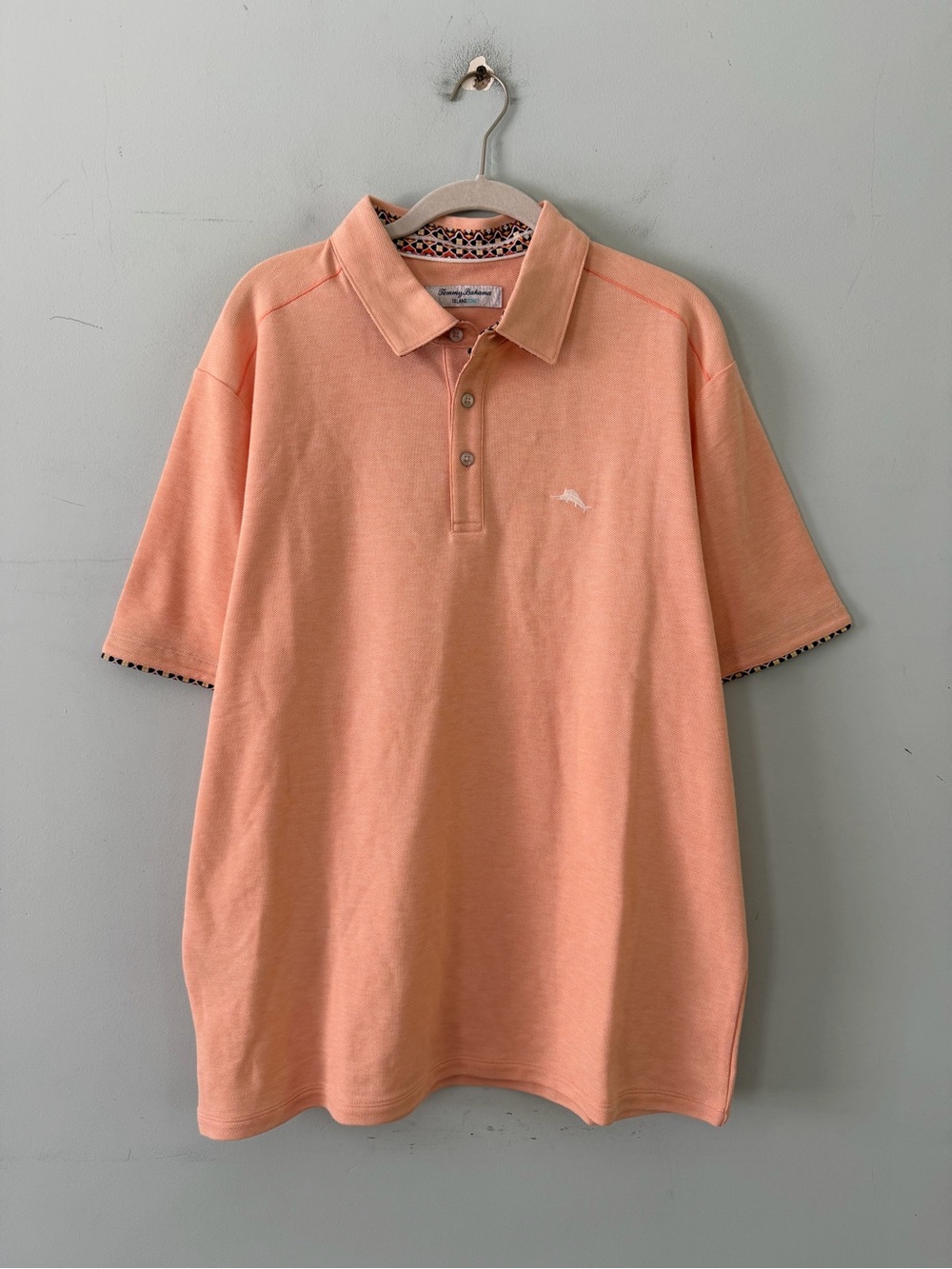 NWT Tommy Bahama IslandZone Bodega Dunes Five‎ O'Clock Polo Passion Peach
